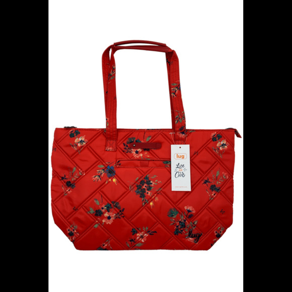lug Bags Lug Medium Tote With Trolley Sleeve Skyliner Bouquet Red